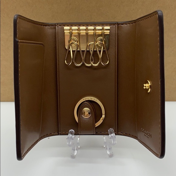 COACH Five Ring Key Case In Signature Canvas - Picture 8 of 16